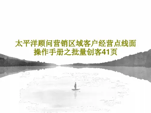 太平洋顾问营销区域客户经营点线面操作手册之批量创客41页共43页文档
