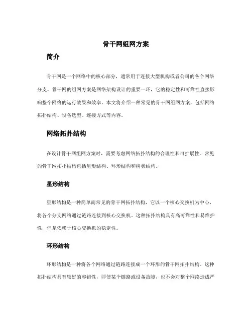 骨干网组网方案