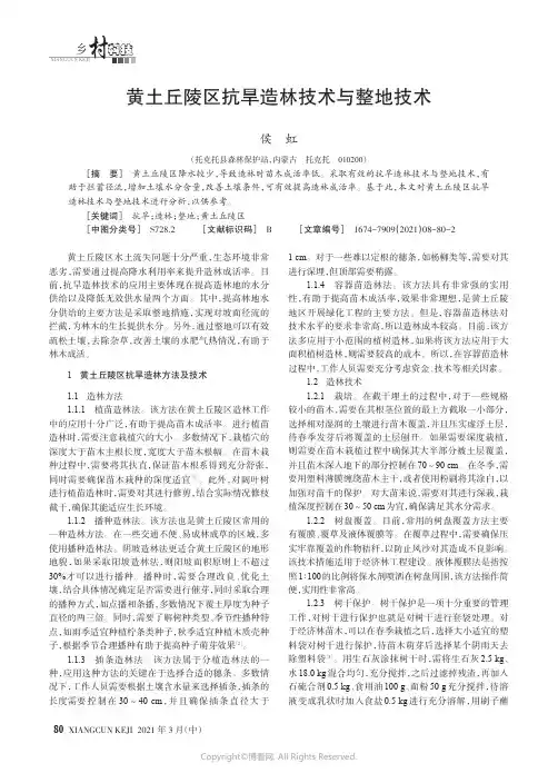 黄土丘陵区抗旱造林技术与整地技术