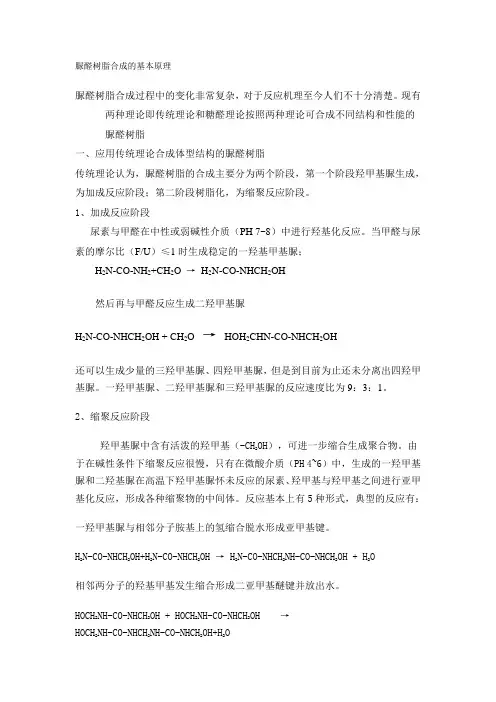 脲醛树脂合成的基本原理