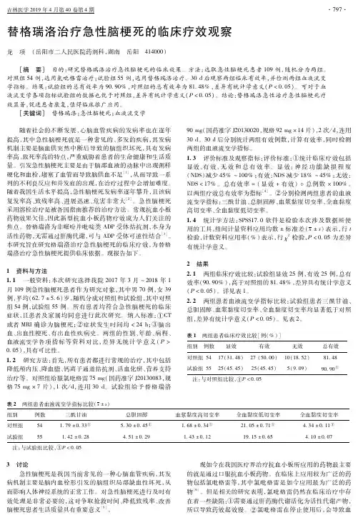 替格瑞洛治疗急性脑梗死的临床疗效观察