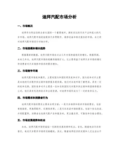 迪拜汽配市场分析