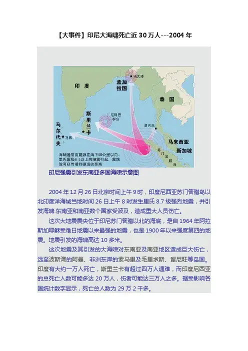 【大事件】印尼大海啸死亡近30万人---2004年