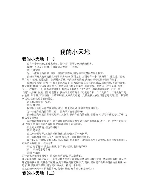 我的小天地作文共九篇