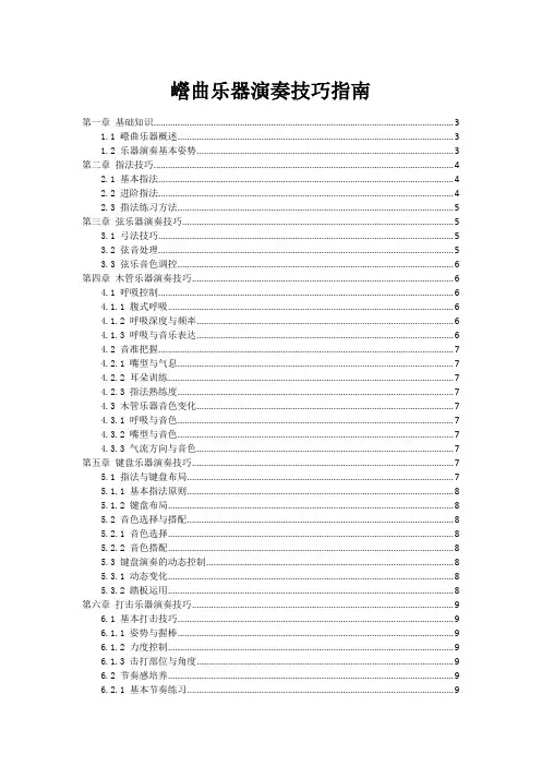 巆曲乐器演奏技巧指南