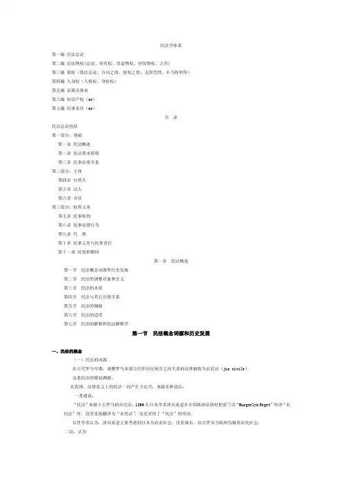 1章 民法概述