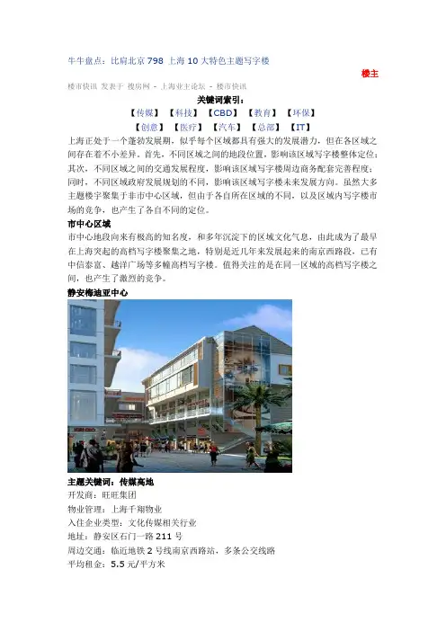 上海10大特色主题写字楼