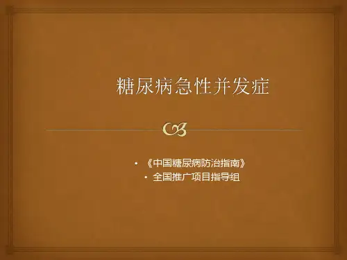 中国糖尿病防治指南