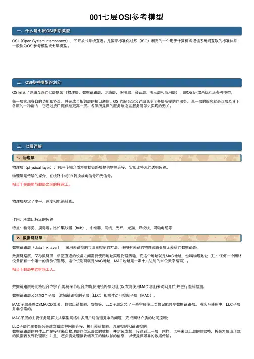 001七层OSI参考模型