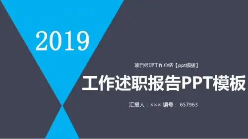 项目经理工作总结【ppt模板】