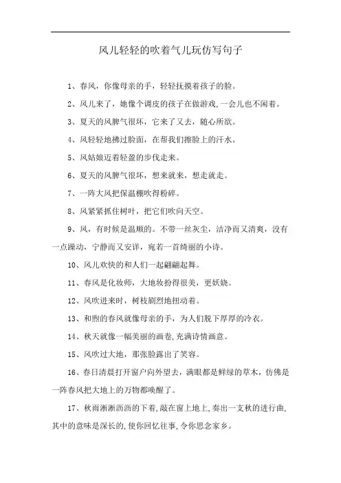 风儿轻轻的吹着气儿玩仿写句子
