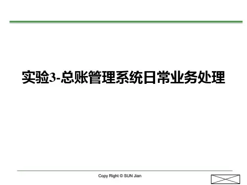 实验3总账管理系统日常业务处理ppt课件
