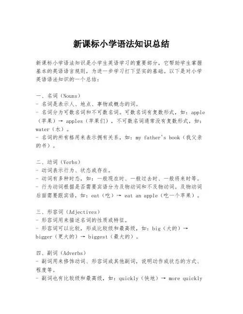 新课标小学语法知识总结