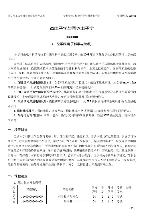 微电子学与固体电子学
