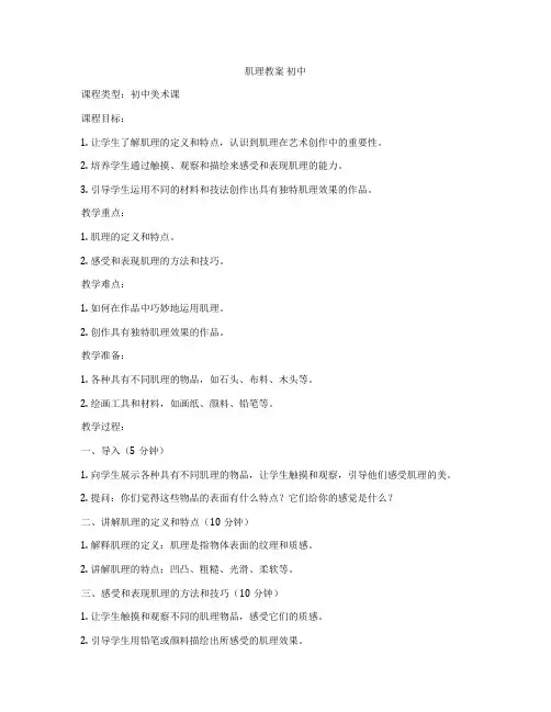 肌理教案 初中