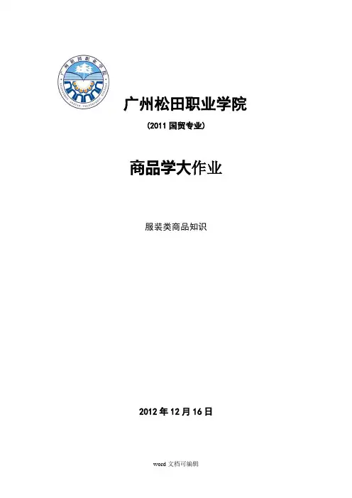 商品学大作业 服装类商品知识.docx
