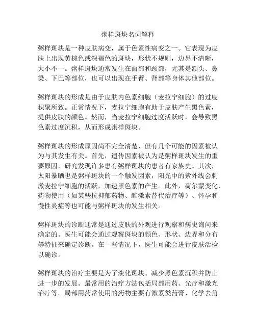 粥样斑块名词解释