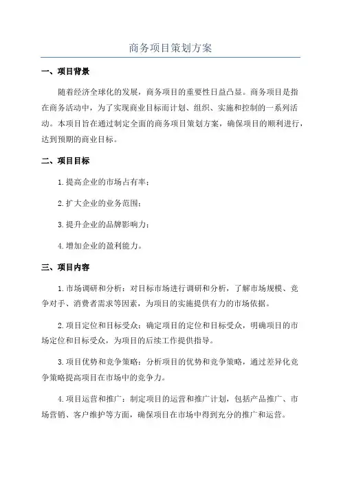 商务项目策划方案