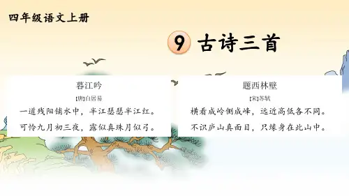 人教部编版小学四年级上册语文第三单元 9 古诗三首 题西林壁【课件】