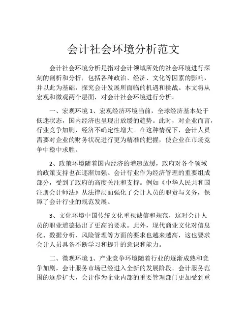 会计社会环境分析范文