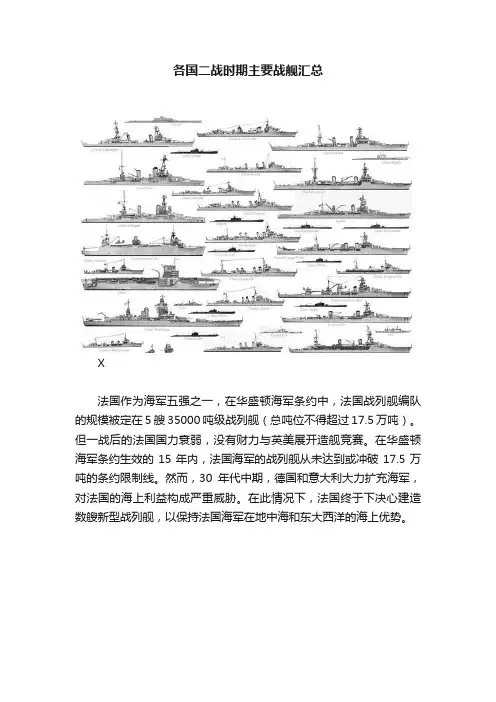 各国二战时期主要战舰汇总