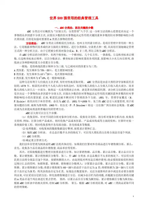 世界500强常用的经典管理工具