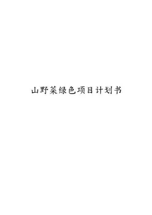 山野菜绿色项目计划书