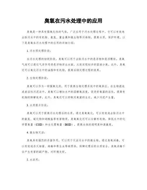 臭氧在污水处理中的应用