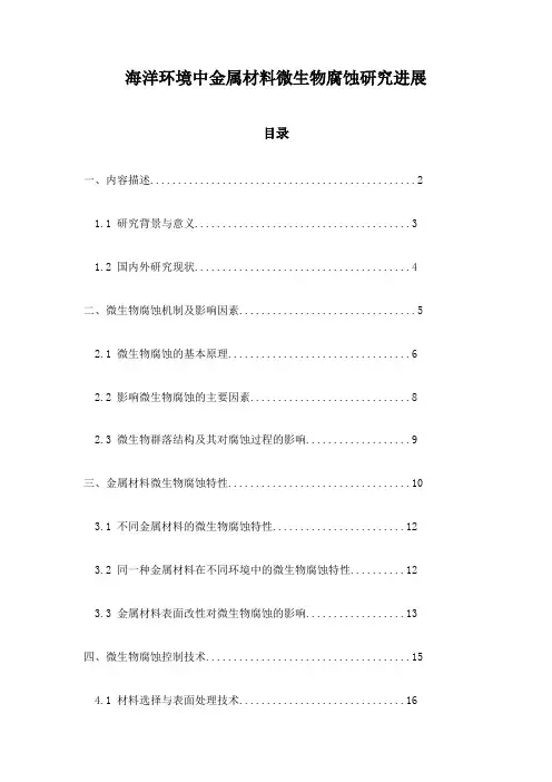 海洋环境中金属材料微生物腐蚀研究进展