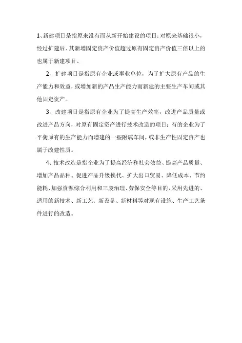 项目划分标准