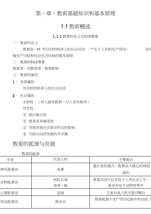(完整word版)2018中学教育知识与能力考点汇总