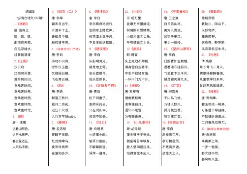 2024小学阶段必背古诗文129首(A4可直接打印)