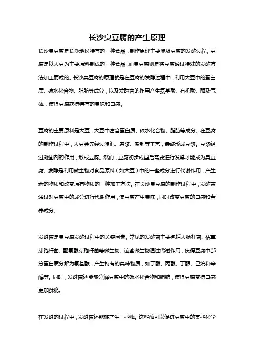 长沙臭豆腐的产生原理