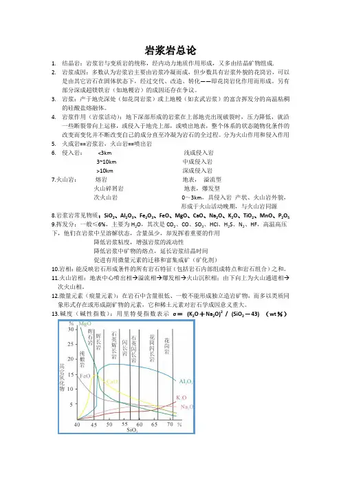 岩浆岩整理