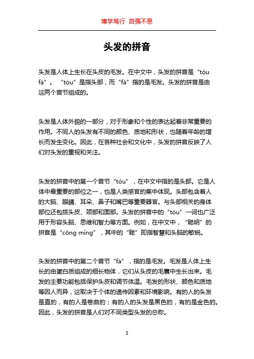 头发的拼音
