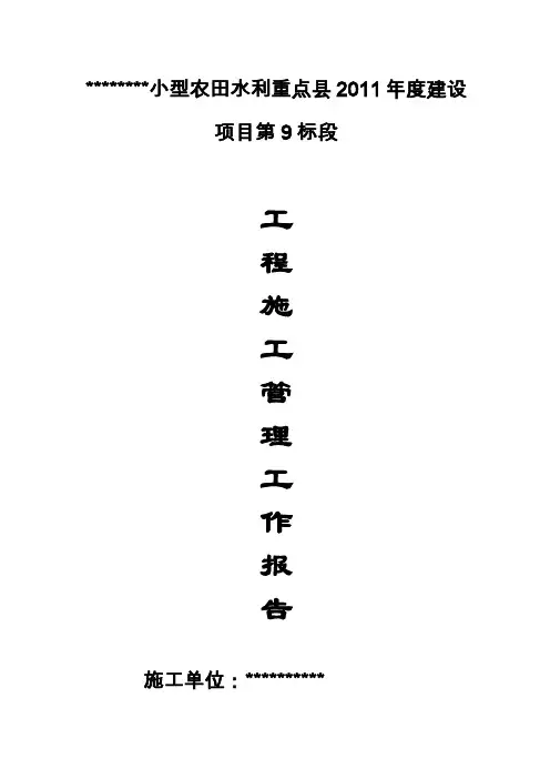 小型农田水利工程施工管理工作报告