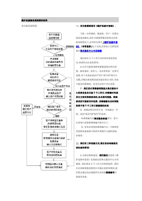 维护返修服务流程图和说明