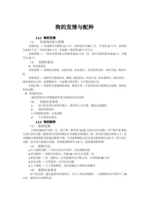 狗的发情与配种