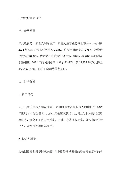 三元股份审计报告