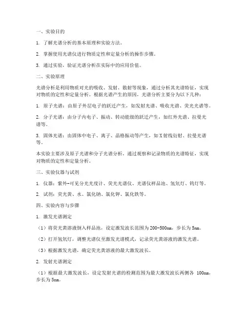 光谱实验报告