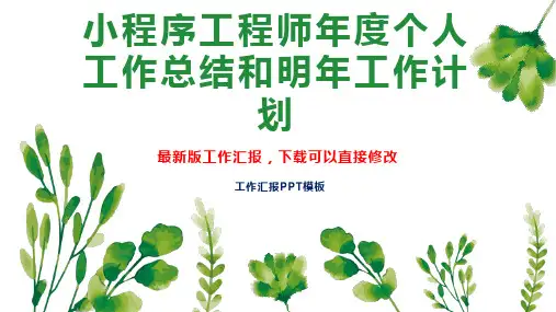小程序工程师年度个人工作总结和明年工作计划PPT模板下载