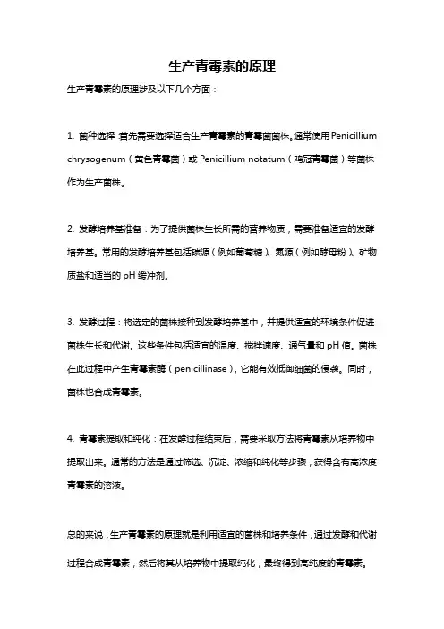 生产青霉素的原理