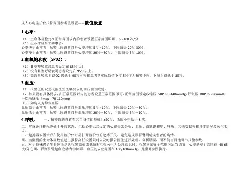 心电监护仪报警上下限设置要求