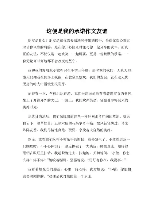 这便是我的承诺作文友谊