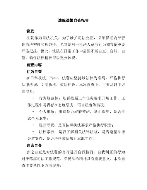 法院法警自查报告