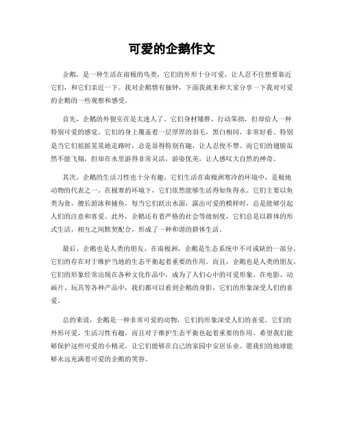 可爱的企鹅作文