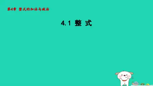 七年级数学上册第4章整式的加法与减法4-1整式课件青岛版