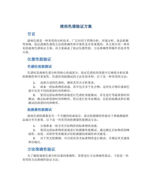 液相色谱验证方案