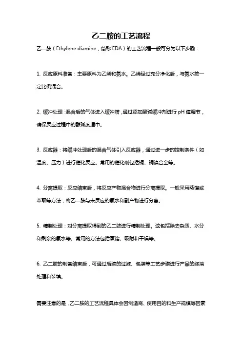 乙二胺的工艺流程
