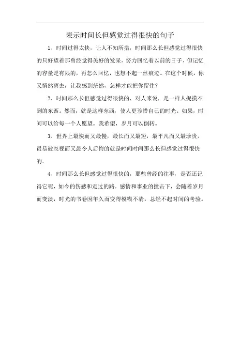 表示时间长但感觉过得很快的句子
